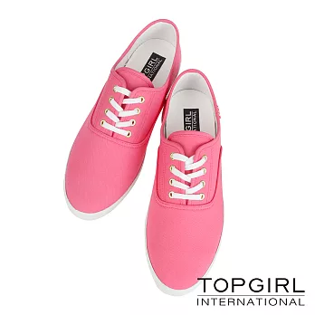 【TOP GIRL】繽紛糖果帆布鞋-女-5.5甜粉紅
