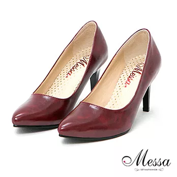 【Messa米莎】(MIT)優雅OL風內真皮尖頭高跟包鞋-三色35紅色