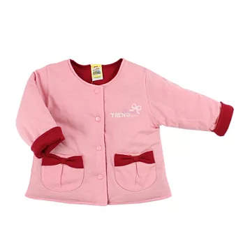 【愛的世界】MYBABY小兔花園系列純棉舖棉兩面穿外套-台灣製-105粉紅色