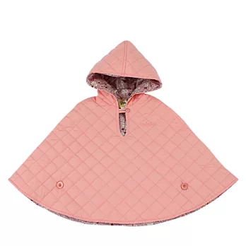 【愛的世界】MYBABY小兔花園系列雙面穿舖棉連帽披風-台灣製-1-2Y粉紅色