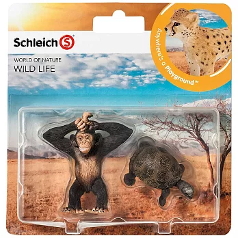 Schleich 史萊奇動物模型-小猩猩 & 烏龜