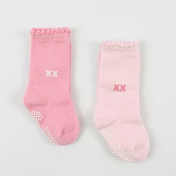 愛的世界pappa&ciccia止滑透氣及膝襪(2入)-台灣製-11粉紅色