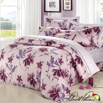 【Arnold Palmer雨傘牌】陶醉粉紫-60紗精梳純棉床罩雙人七件組