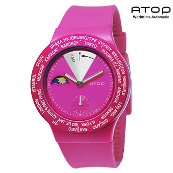 ATOP｜世界時區腕錶－24時區經典系列(粉紅)