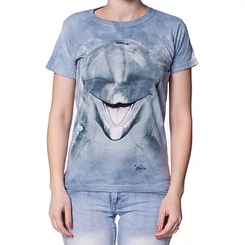 【摩達客】美國進口The Mountain 海豚臉 短袖女版T恤精梳棉環保染 [現貨+預購]XL女版