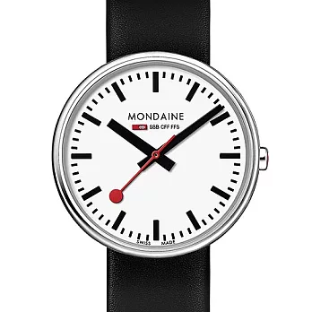 MONDAINE 瑞士國鐵MINI GIANT小巨人腕錶-35mm/黑色皮帶