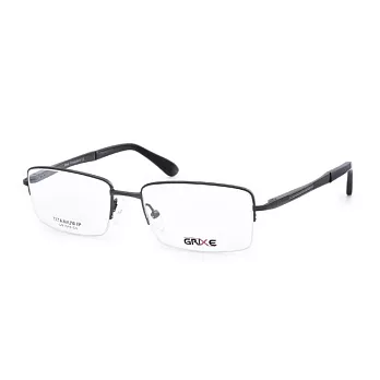 【大學眼鏡】GRIXE 輕量鈦合金 商務半框平光眼鏡1019-C2灰