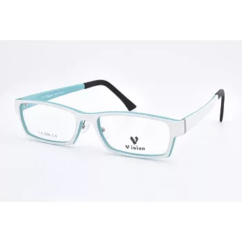 【大學眼鏡】VISION 繽紛 流行潮流方框粗邊平光眼鏡VA-2009-C8白湖綠