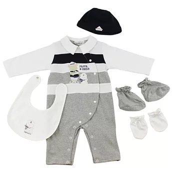 【愛的世界】小熊衣連褲禮盒-台灣製-80灰色