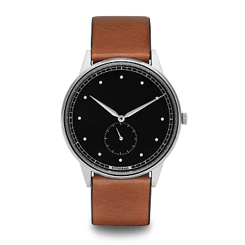 HYPERGRAND手錶 Signature小秒針系列 - 銀黑錶盤蜜糖皮革 Silver Black/Honey Leather