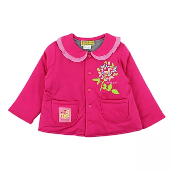 【愛的世界】SUPERMINI花與蝶系列兩面穿舖棉外套-台灣製-80桃紅色