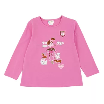【愛的世界】彈性圓領薄長袖T恤-台灣製-135粉紅色