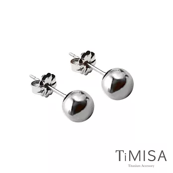 【TiMISA】極簡真我(6mm)雙色純鈦耳針一對原色