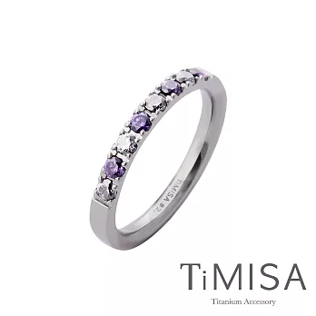 TiMISA《蜜糖彩鑽-紫白/粉白》純鈦尾戒(1.2號)紫白