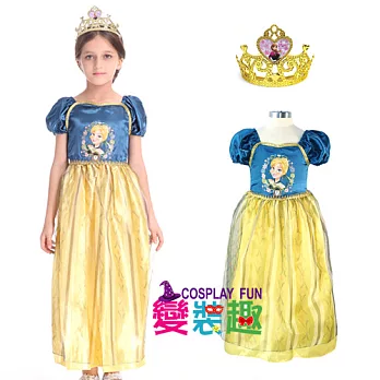 【變裝趣】韓國正版冰雪奇緣Anna安娜公主服加冕禮D15223輕便版S100-110cm