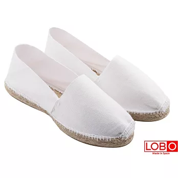 【LOBO】西班牙百年品牌Plana手工草編平底鞋-白 情侶男/女款40白色