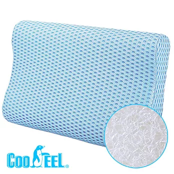 CooFeel 高效透氣可水洗3D纖維立體彈力枕(大)-藍色