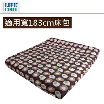 【LIFECODE】 INTEX充氣床專用雙層包覆式床包-適用寬183cm充氣床-荷包蛋D(咖啡底)