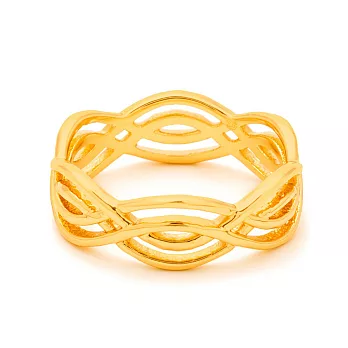 GORJANA 波浪紋小寬版 金色戒指 優雅多層設計 Mesa Wave6號