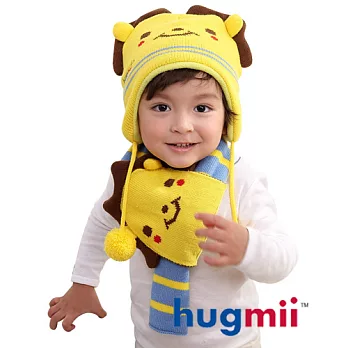 【hugmii】兒童雙耳動物造型護耳帽圍巾組_獅子