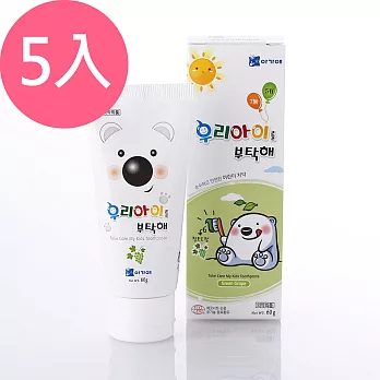 韓國寶貝熊兒童牙膏-葡萄60g_5入組
