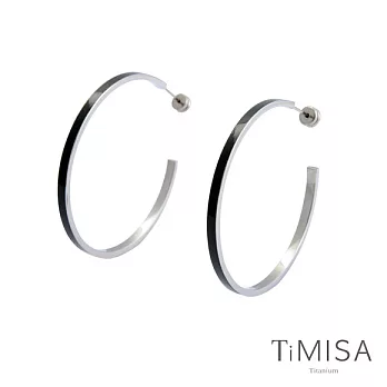 【TiMISA】活力漾彩(五色) 純鈦耳環一對黑色