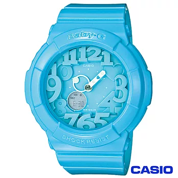 CASIO卡西歐 Baby-G超人氣霓虹夜光雙顯腕錶-藍 BGA-130-2B