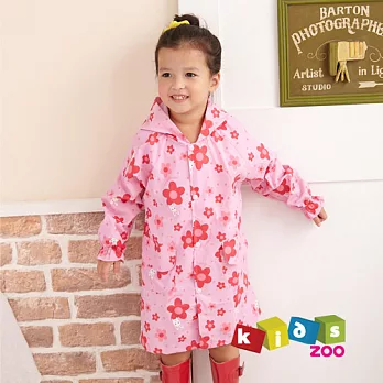 【kids zoo】粉色花兔兔造型長版雨衣M適身高110cm以下