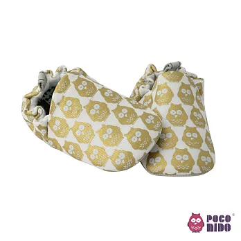 英國 POCONIDO 純手工柔軟嬰兒鞋 (金色貓頭鷹)0-6個月