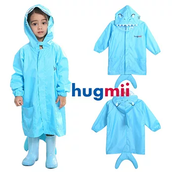 【hugmii】童趣立體造型兒童雨衣_藍鯊魚M