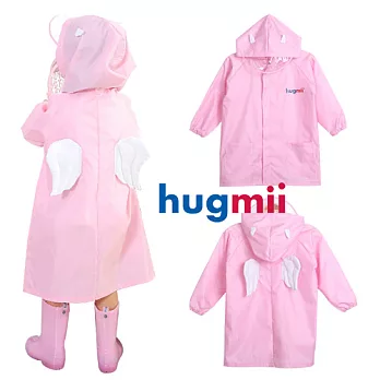 【hugmii】童趣立體造型兒童雨衣_粉天使M