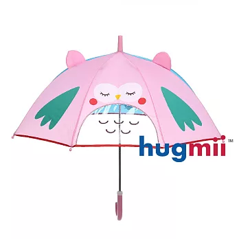 【hugmii】立體造型安全型兒童雨傘_貓頭鷹粉