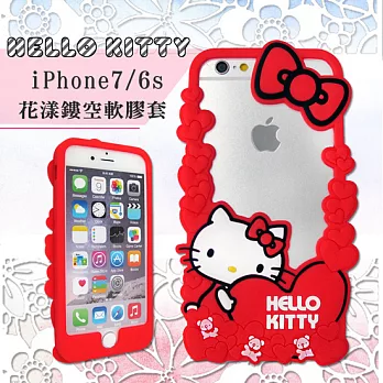 三麗鷗授權正版 Hello Kitty iPhone 7 / 6s / 6 4.7吋 花漾鏤空軟膠套(玩偶)