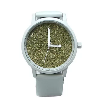 FORREST 綠草系列 個性時尚設計感手錶-霧綠色錶框霧綠皮革35mm