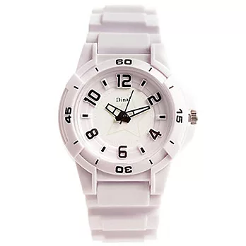 Watch-123 星光美少女 亮麗炫彩立體浮雕腕錶 (12色任選)白色/黑時標