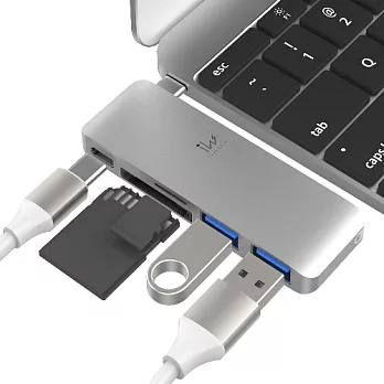 【innowatt】DOCK USB 3.1 Type C Hub 多功能充電傳輸集線器-銀色