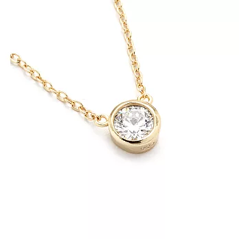 SHASHI 紐約品牌 Solitaire 圓形單鑽項鍊 金色 925純銀鑲18K