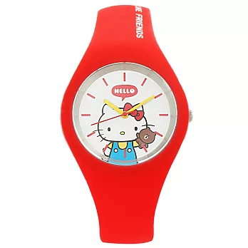 【HELLO KITTY】凱蒂貓 x LINE Friends 限量聯名超萌KITTY手錶 (KT062A)紅