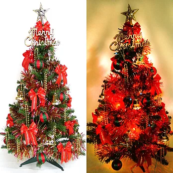 幸福3尺/3呎(90cm)一般型裝飾綠聖誕樹 (紅金色系)+100燈鎢絲樹燈串YS-GTC03101