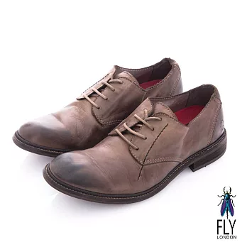 Fly London(男) 魔法師 牛皮圓楦自然擦痕皮鞋 - 懷舊黑41懷舊黑