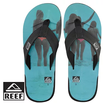 REEF 舒適代表 REEF GIRL印花鞋底基本舒適男款人字拖.黑/藍/粉8黑/藍/粉