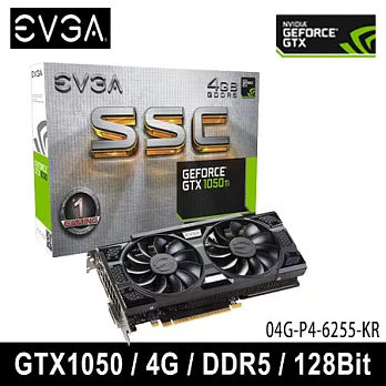 EVGA 艾維克 GTX1050Ti 4GB SC ACX2.0 GDDR5 顯示卡 (04G-P4-6253-KR )