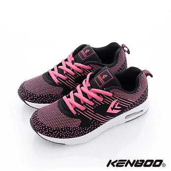 KENBOO(女)- 流星雨 氣墊大底透氣運動鞋8黑