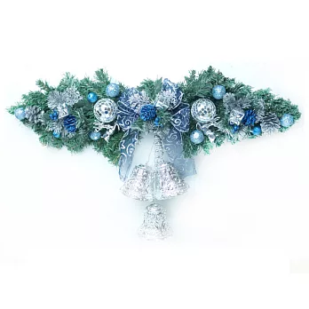 聖誕幸福雙鐘裝飾樹藤(藍銀色)(大型)(壁飾門飾)YS-XDV160007