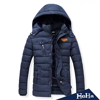 外套 刷毛加厚可拆連帽保暖外套 三色-HeHa-3XL（藍色）