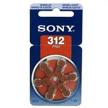 SONY PR41/S312/A312/312 空氣助聽 器電池(1卡6入)