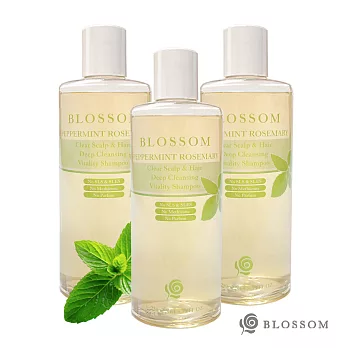 【BLOSSOM】薄荷迷迭香清爽活髮深層淨化修護洗髮精(250ML/瓶)X3件組