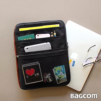 BAGCOM 多夾層好用袋(13’’ Laptop OK)-黑色