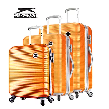 【Slazenger 史萊辛格】20+24+28吋 珠光橫條紋 行李箱/拉桿箱/登機箱 (陽光橘)其他