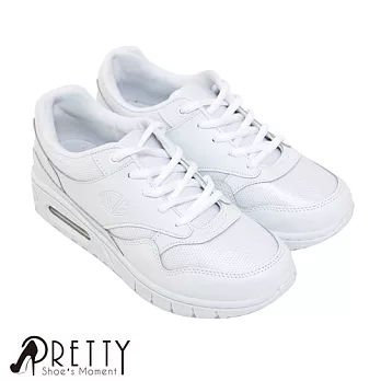 【Pretty】個性網布綁帶女款休閒運動鞋24白色
